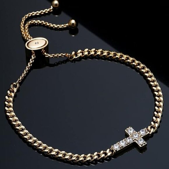 Neiman Marcus Gold Plated Cross Bracelet - Picture 4 of 4